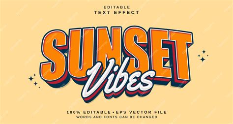 Premium Vector | Editable text style effect Sunset Vibes text style theme