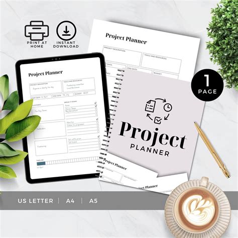 Project Plan Tracker Template Printable Planner Insert Task - Etsy