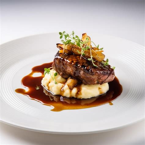 Premium AI Image | Tournedos Rossini served in wide plate