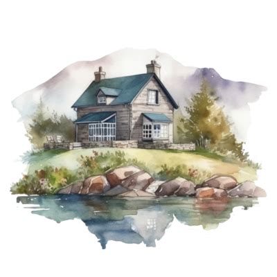 Cabin Watercolor PNGs for Free Download