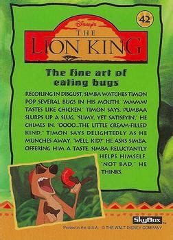 1994 SkyBox The Lion King Series 1 & 2 #42 The fine art of eating bugs | Trading Card Database