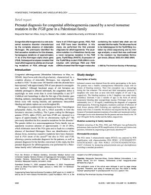 Fillable Online bloodjournal hematologylibrary antenatal diagnosis of congenital afibrinogenemia ...