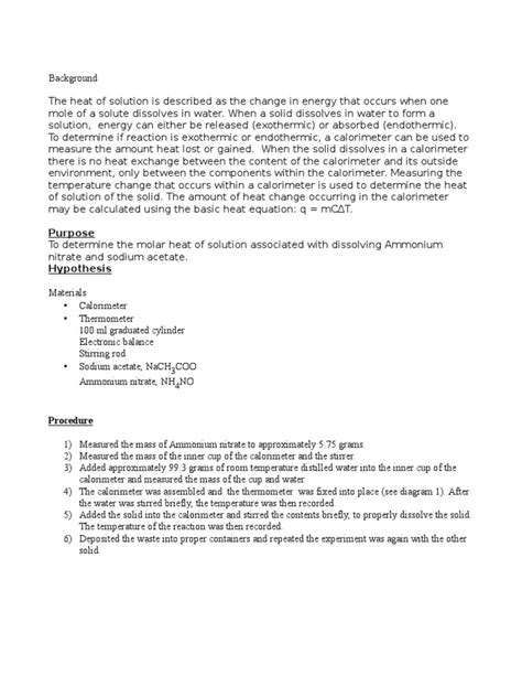 Heat Solution Lab | Properties Of Water | Heat