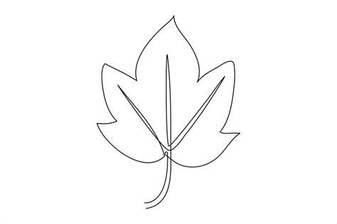 Premium Vector | Continuous one line drawing of Leaf outline vector art illustration isolated on ...