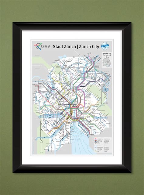 Zurich Tram & Bus Line subway/transit Map 12x16 Heavyweight Art Print - Etsy