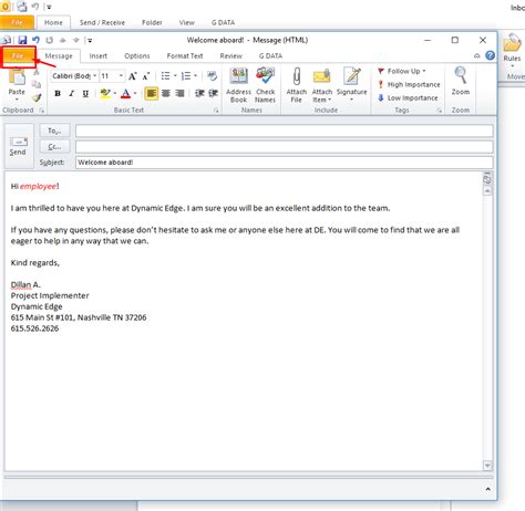 How To Make A Template Email In Outlook | Dynamic Edge