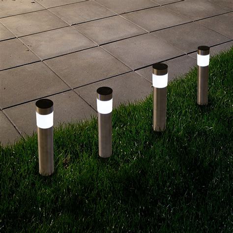 Solar Outdoor LED Light, Battery Operated Stainless Steel Path Walkway Lights for Landscape ...