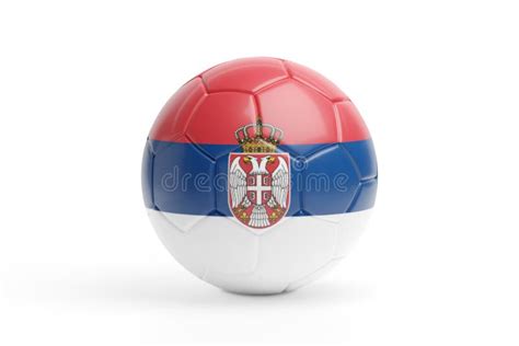 Soccer Ball with the Colors of the Serbian Flag. 3d Illustration Stock Illustration ...