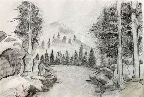 Pencil shading | Tree painting, Painting, Abstract artwork