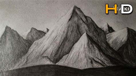 Pencil Drawing Mountains - bestpencildrawing