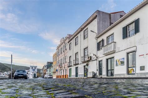 Street View of Horta in Azores Editorial Stock Image - Image of house, paving: 275282999