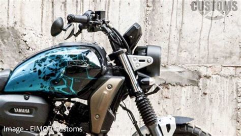 Yamaha FZ-X Modified Into Neo Retro Scrambler With Electric Blue Shade