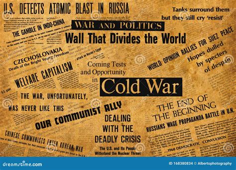 Newspaper Headlines and Text about the Historic Events Happened during the Cold War Editorial ...