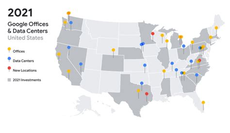 Map: Google is building new offices, data centers in US