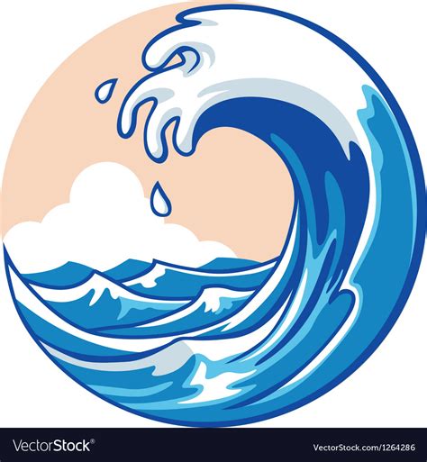 Ocean wave Royalty Free Vector Image - VectorStock