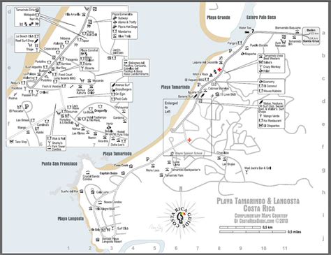 Tamarindo Beach & Langosta – free printable map