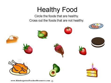 Healthy Food Kindergarten Worksheets