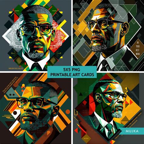 Black History PNG, Malcolm X Png, Black History art Card, Black ... - Worksheets Library