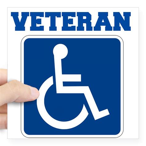 CafePress - Disabled Handicapped Veteran Sticker - Square Sticker 3" x 3" - Walmart.com ...