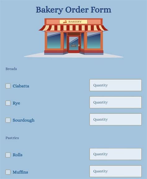 Free Printable Bakery Order Form Template