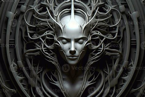 Strange Alien Monstrous Creature Design Background 3D Render Graphic Background generative AI ...