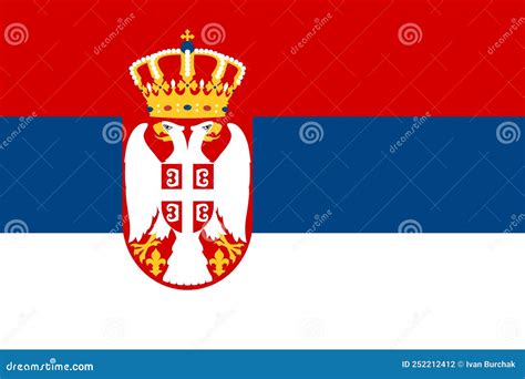 Flag of Serbia. Official Colors. Flat Vector Illustration Stock Vector - Illustration of history ...