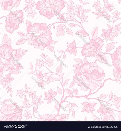 Floral seamless pattern pink flower background Vector Image