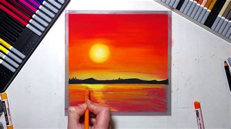 How To Draw A Sunrise Pencil