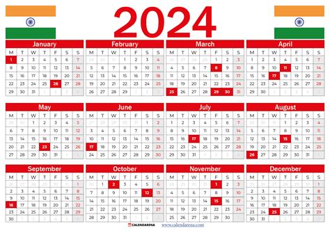 Calendar 2024 Tamil Nadu - Fran Charmaine