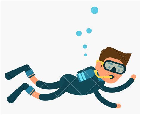 Clip Art Scuba Diver Cartoon Images - Cartoon Scuba Diver Transparent, HD Png Download - kindpng