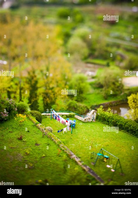 Aerial view of village Stock Photo - Alamy