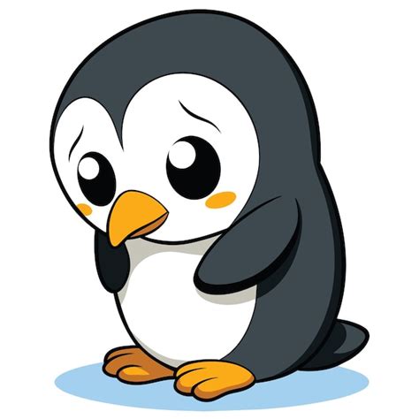 Premium Vector | A Cute Sad Penguin A Cartoon Sad Penguin An Emotional Penguin Cute Penguin ...