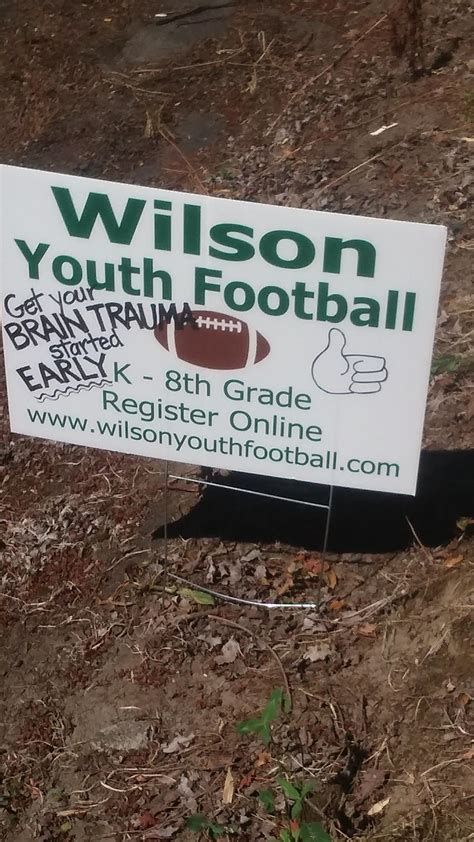 Funny youth football sign I found : funny