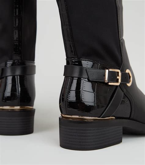 Women's Black Calf Length Boots Uk at John Patino blog