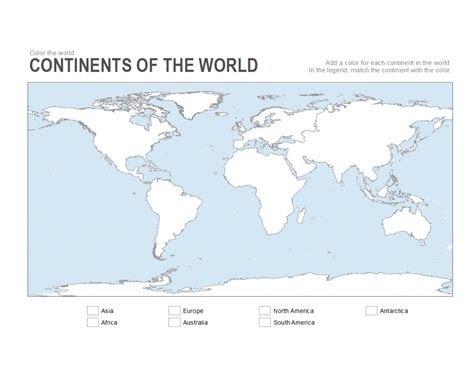 7 Printable Blank Maps For Coloring Activities In Your Geography inside Seven Continents Map ...