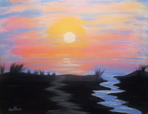 Sunrise Acrylic Painting at PaintingValley.com | Explore collection of Sunrise Acrylic Painting