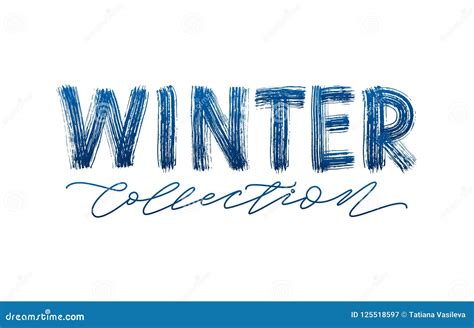 Winter Collection Blue Text on White Background Stock Vector - Illustration of shopping, design ...