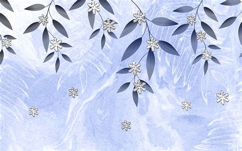 A blue and white floral background - Magic Decor