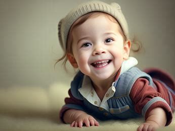 A little boy laying on his stomach wearing a hat Image & Design ID 0000525794 - SmileTemplates.com