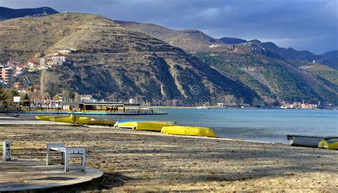 Lake Ohrid,wiew from Pogradec City , Albania Stock Photo - Image of fishingboat, pogradeci ...