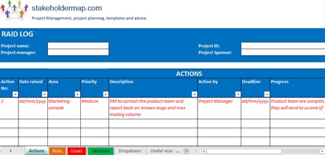 Raid Log Template Excel