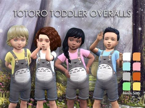 Totoro Toddler Overalls - The Sims 4 Catalog | Sims 4 children, Sims 4 toddler, Sims