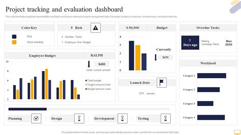 Project Tracking And Evaluation Dashboard Portrait PDF