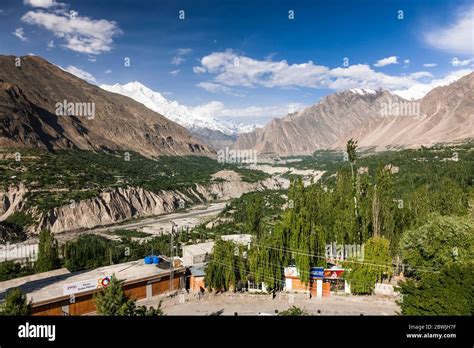 HUnza valley and Rakaposhi mountain, Hunza, Karimabad, Hunza Nagar, Gilgit-Baltistan Province ...