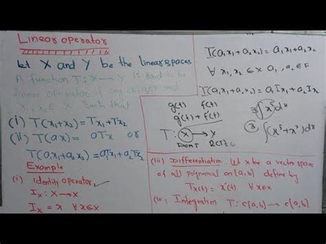 Linear operator || examples of linear operator || funtional analysis - YouTube