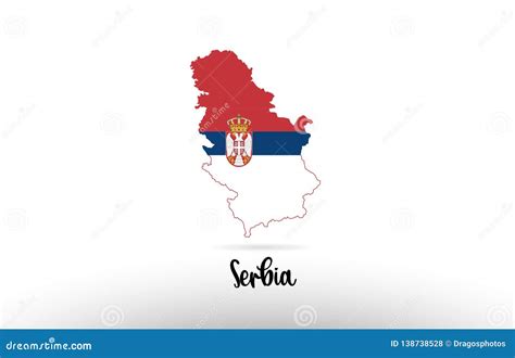 Serbia Country Flag Inside Map Contour Design Icon Logo Stock Vector - Illustration of identity ...