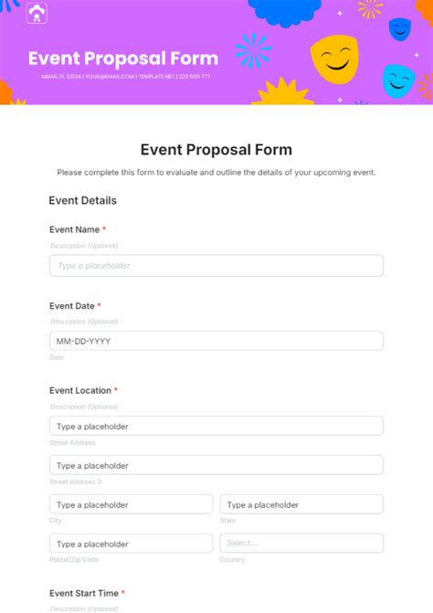 Free Event Form Templates to Edit Online