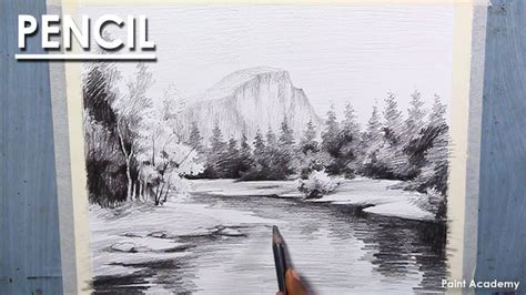 Pencil Shading Techniques: Mountain Landscape Drawing