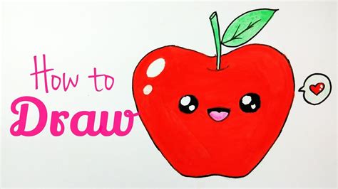 Cartoon Cute Apple Drawing