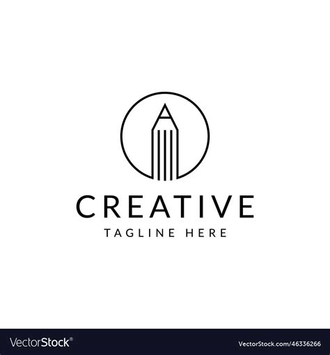 Creative pencil logo design Royalty Free Vector Image